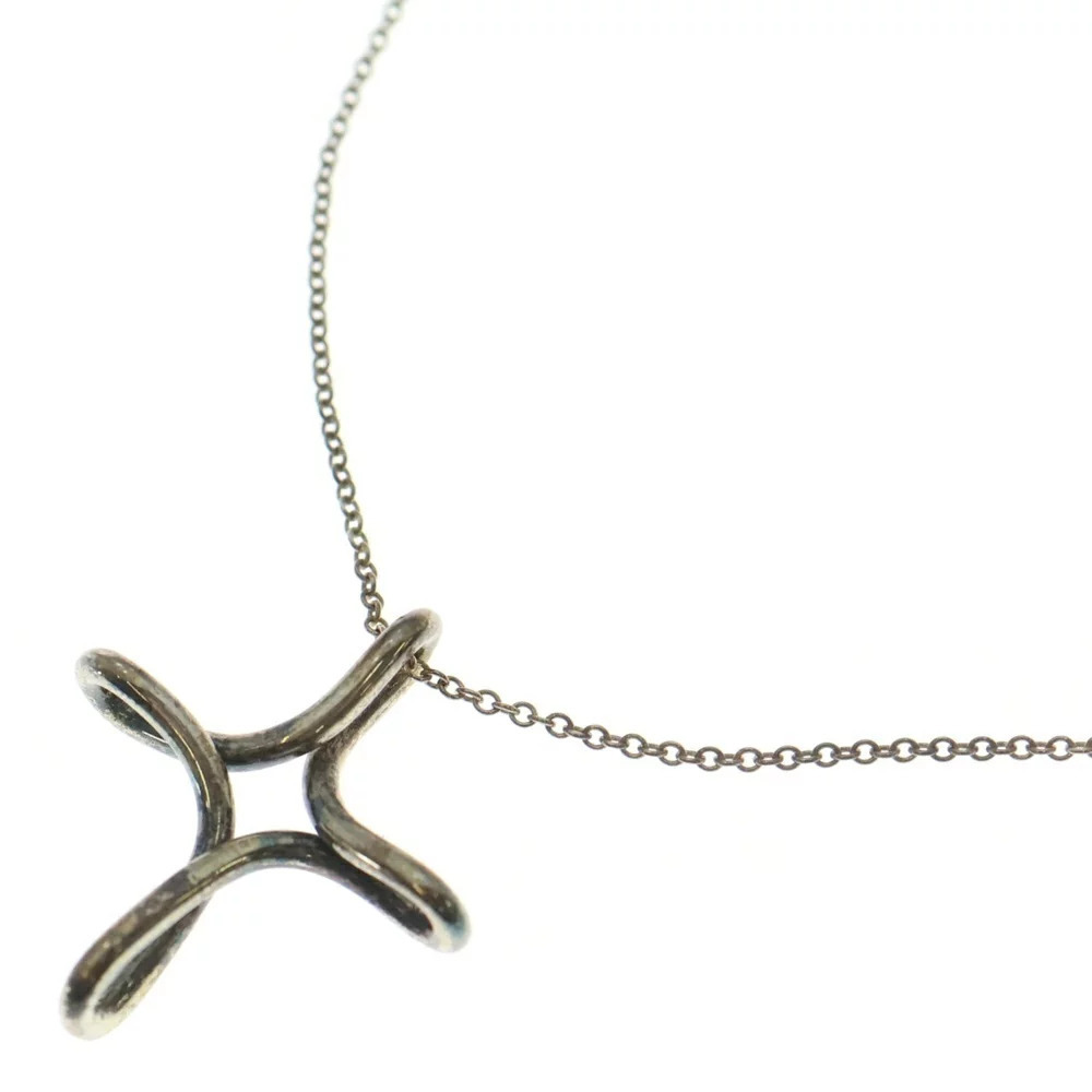 TIFFANY Co Infinity Cross Necklace Pendant Chain Sterling Silver